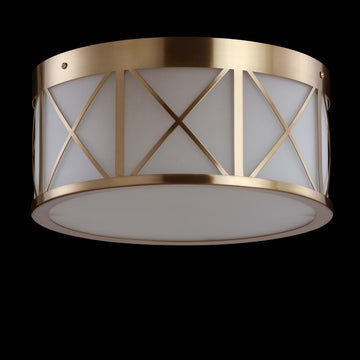 Cadence Drum Metal/Glass Flush Mount - JONATHAN Y